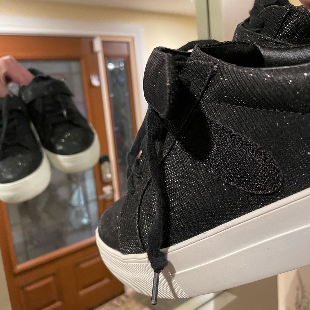 J-Slides Size 10. Sparkly Platform Euc Black/White - image 7